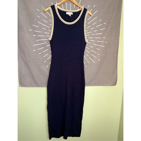 Caroline Constas Navy Knit Maxi Dress - Picture 1 of 3